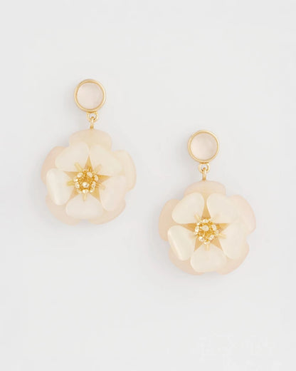 Chico's | Neutral Flower Drop Earrings/ Neutral
