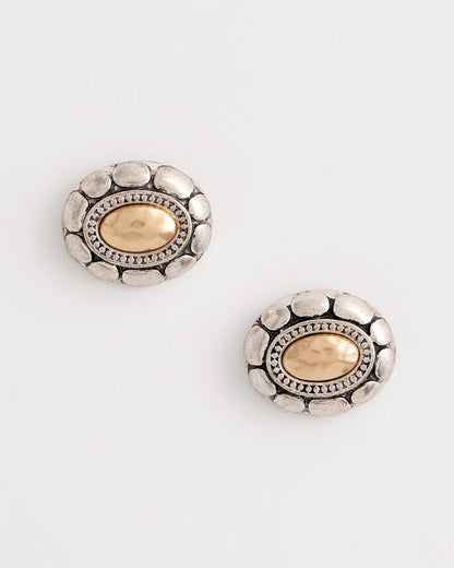 Chico's | Mixed Metal Stud Earrings/ Turquoise