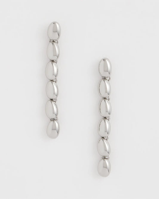 Chico's | Silver Linear Bead Earrings/ Silver
