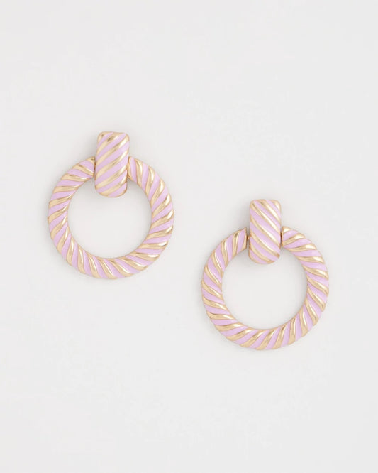Chico's | Pink Twist Drop Hoop Earrings/ Pink