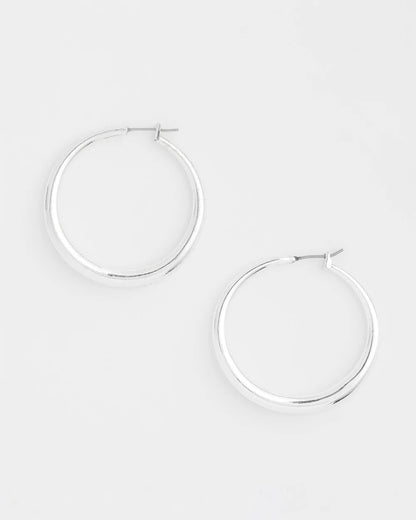 Chico's | Cassie Silver-Tone Hoop Earrings/ Silver