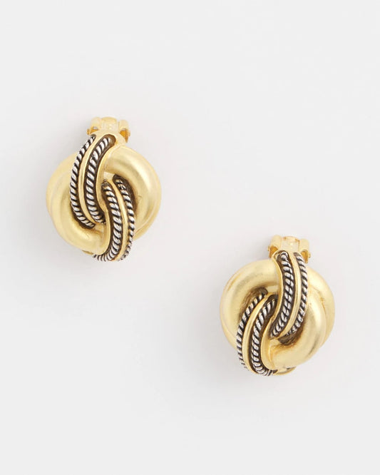 Chico's | No Droop™ Gold Knot Clip-On Earrings/ Gold
